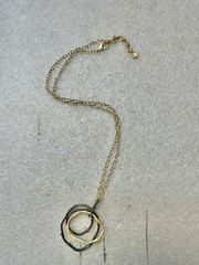 michael Milhaud Petite Driftwood Hand Patinaed 24k Gold Over Bronze 18” Necklace