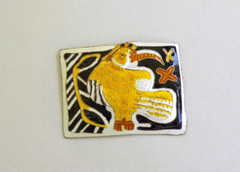 Enamel Bird Sterling Silver Rectangle 9 Grams (Missing Pin Back NOT Wearable)