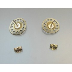 Vintage Pure Fabrication Silver Sun Design Post Earrings Handmade England