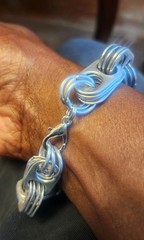 8.5″ Silver Bracelet – Pull Tab Can Tab with Lobster Clasp – Size Large