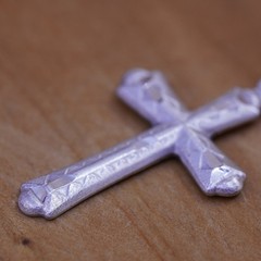 Vintage Sterling silver handmade pendant, 925 textured cross, stamped Sterling