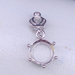 silver 925 pendant empty setting, DIY blank setting,