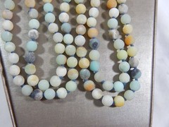 VTG HAND KNOTTED NATURAL MATTE UNPOLISHED MULTI COLOR JADE 60″ NECKLACE