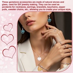10 Pcs Heart Stone Pendants 20mm Love Heart Pendants Turquoise Green Love Charm