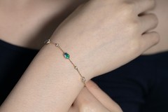 Beautiful Australian Black Opal Diamond Bracelet in 18K Yellow Gold