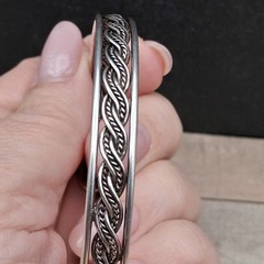 Sterling Silver Braided Cuff Bracelet 5/16″ Woven Rope Southwestern Style 6-8″