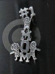 Antique sterling silver handmade brooch, 925 save the children, Number one mom