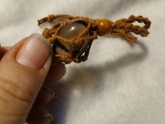 Handmade Hemp Bracelet W/ Tumbled Smokey Quartz Crystal