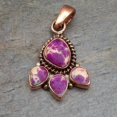 Purple Sea Sediment Jasper Pendant Magenta Copper Southwestern Statement Cluster