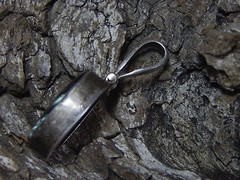 Antique 1800s to 1900s Seraphinite Silver Pendant Unmarked