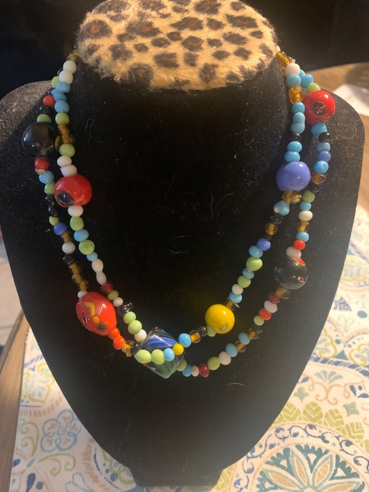 Vinage Handmade Glass Bead Necklace