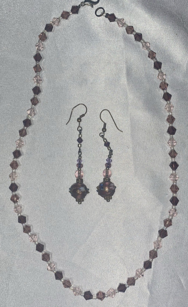 Handmade Beaded Necklace And Earrings Set