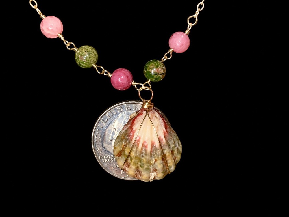 Sunrise shell necklace “rare moonrise”handcrafted by local kauai artist.