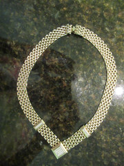Vintage Avon Golden Omega Crystal Necklace with Rhinestones Pendant Panther geor