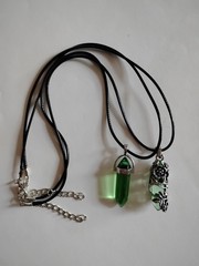 Unbranded Hexagonal Light Green His and Hers Matching Necklace Set. New