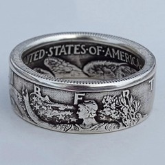 Vintage Coin Style Men’s Ring Handmade Statement Jewelry Gift