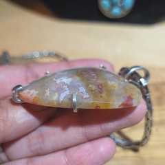 Handmade Graveyard Point Plume Agate Pendant – Sterling Silver 925 Pendant Only