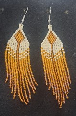 Handmade Japanese Seed Bead Bohemian Native Style Tassel Fringe Earrings
