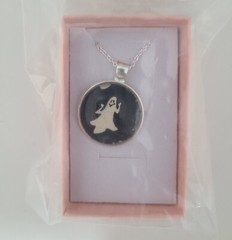 Glow in the Dark Ghost Halloween Necklace
