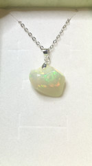 #510- 6.00ct Genuine Ethiopian Welo Opal on a 925 Sterling Silver Chain