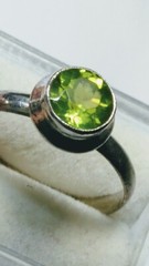 LOVELY UNTREATED NATURAL PERIDOT IN STERLING SILVER.925 RINGS SIZES 7.25-7.5,7-5