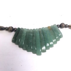 Handcrafted Double-Strand Green Aventurine & Bead Necklace With Metal Accents