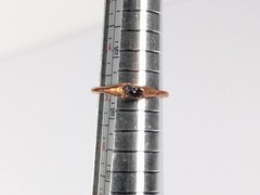 Hand Crafted Copper Black Stone Electroformed Dainty Stacking Ring Sz 4.75 READ