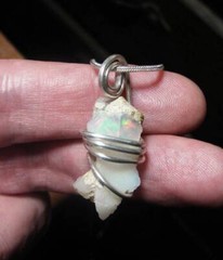 Ethiopian Opal Pendant Necklace Sterling Opal Necklace, October Birthstone #1