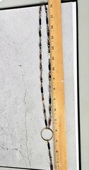 Varietal Jasper Stone Rectangle Bead 32″ Necklace W/Copper Ring & Wiring