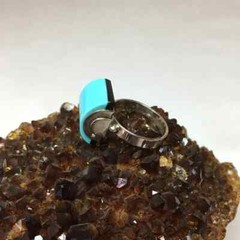 One of a kind Handmade Natural Charoite or Turquoise, Sterling Silver Ring,