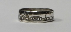Coin ring «Handmade» from U.S. BARBER Silver Half Dollar in sizes 9-14