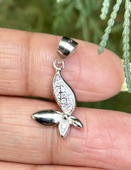 925 Sterling Silver BUTTERFLY Charm Pendant Cz Small Minimal Jewelry 1.69 g