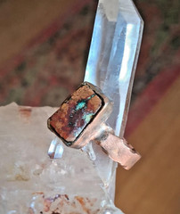 Handcrafted Copper Turquoise Ring Rustic! Raw! Rare Find! New Material!