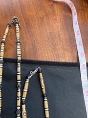 Very Cool Trio of Hand Painted Black Cow Skull Necklaces/ Film Collection