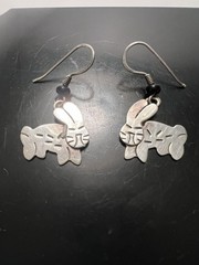 Far Fetched .925 Bunny Dangle/Drop Earrings Signed Vintage EUC