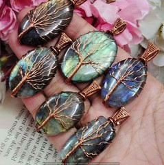 Tree Of Life Labradorite Pendant LotHealing PendantCopper Wire Wrapped Pendant