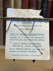NOS Holly Yashi Niobium 12k Gold Filled Earrings Dangle Feather