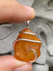 16.10ct Amber Baltic Russia Tumbled in Forged Sterling Silver Pendant Total Wt