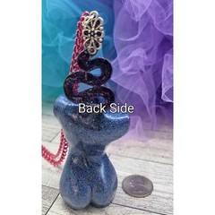 Handmade LARGE Resin Holo Goddess Snake Medusa Pendant Necklace
