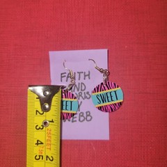 Handmade Upcycled Plastic Dangle Earrings – Black & Pink Zebra Print with Sweet