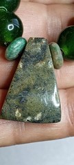 Serpentine and Green Jade beads, handmade adjustable necklace.