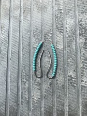 Titanium Ear Crawler, Turquoise Ear Climber, Modern Hypoallergenic Earrings