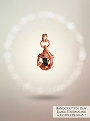 Handcrafted Raw Black Tourmaline & Copper Wire Wrapped Pendant