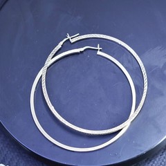 2.5”, Jordan vermeil yellow gold sterling silver 925 hoops circle earrings