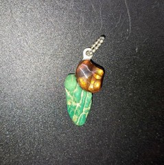 Fire Agate & Nevada Turquoise Pendant Sterling Silver