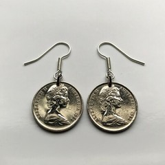 Australia 5 Cent coin earrings Echidna spiny anteater hedgehog Melbourne e000007