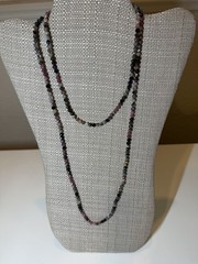 RETIRED! Grace & Heart Rainbow Tourmaline & Sterling Necklace 42.5” Long