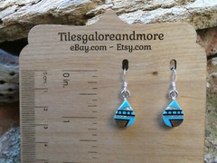 Tear Drop Turquoise Gemstone Fire Opal Earrings Sterling Silver 925 NEW AC82