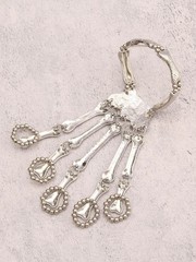 Bjesinmo Halloween Wristband Skull Fingers Metal Skeleton Hand Medium, Silver