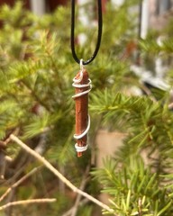 Handmade Lepidocrocite Red Himalayan Quartz crystal silver tone necklace